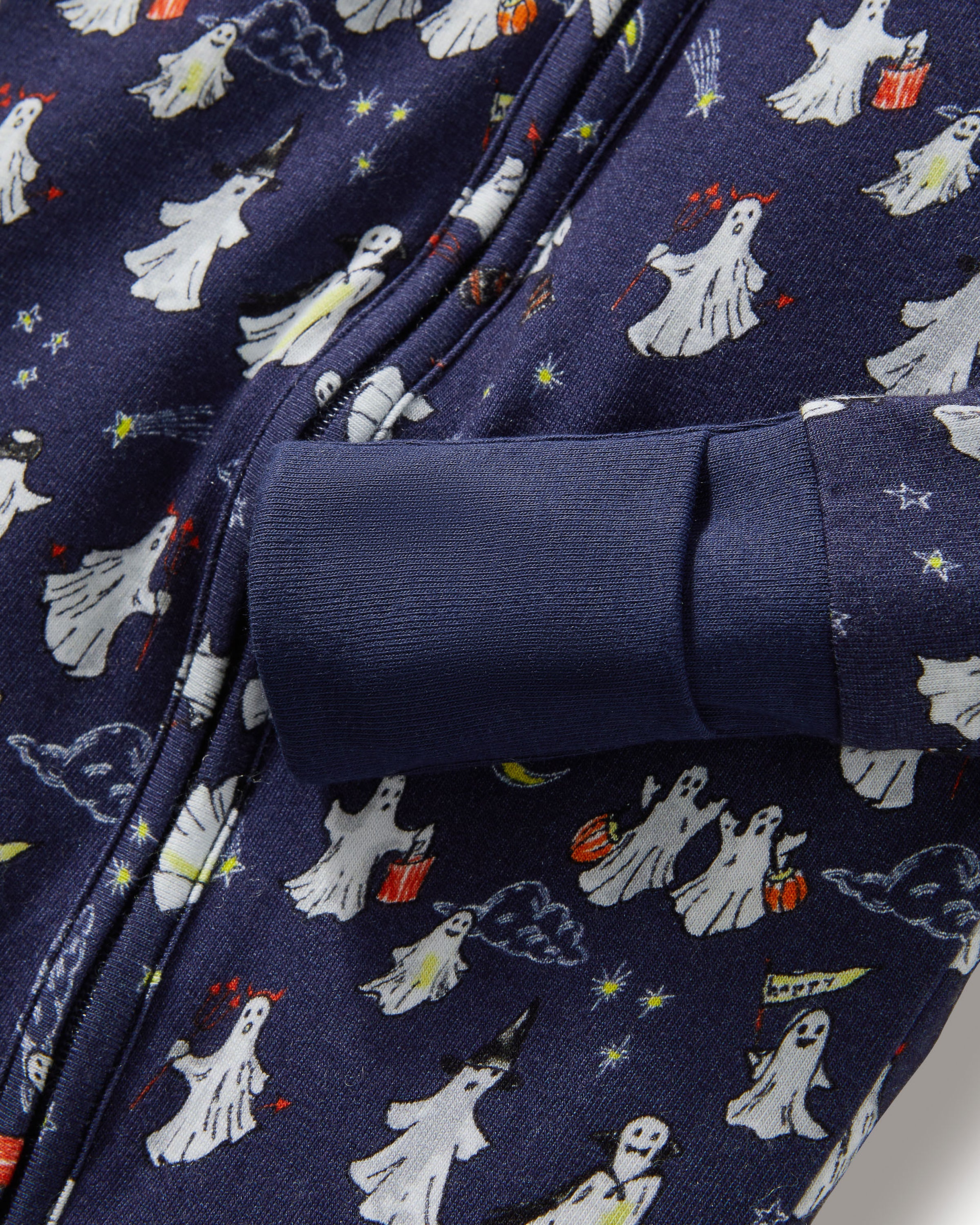 Baby's Pima Peekaboo Romper in Spooky Slumber