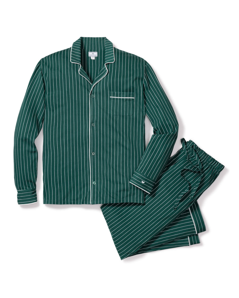 Men's Luxe Pima Cotton Green Stripe Pajama Set