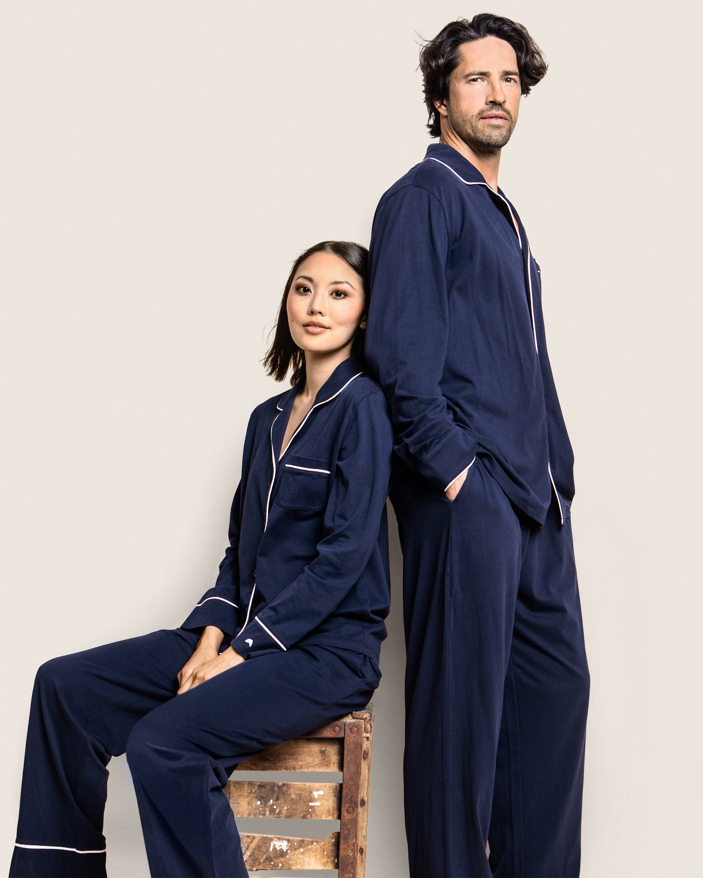 Men's Pima Pajama Set in Navy in Navy#Color_Navy