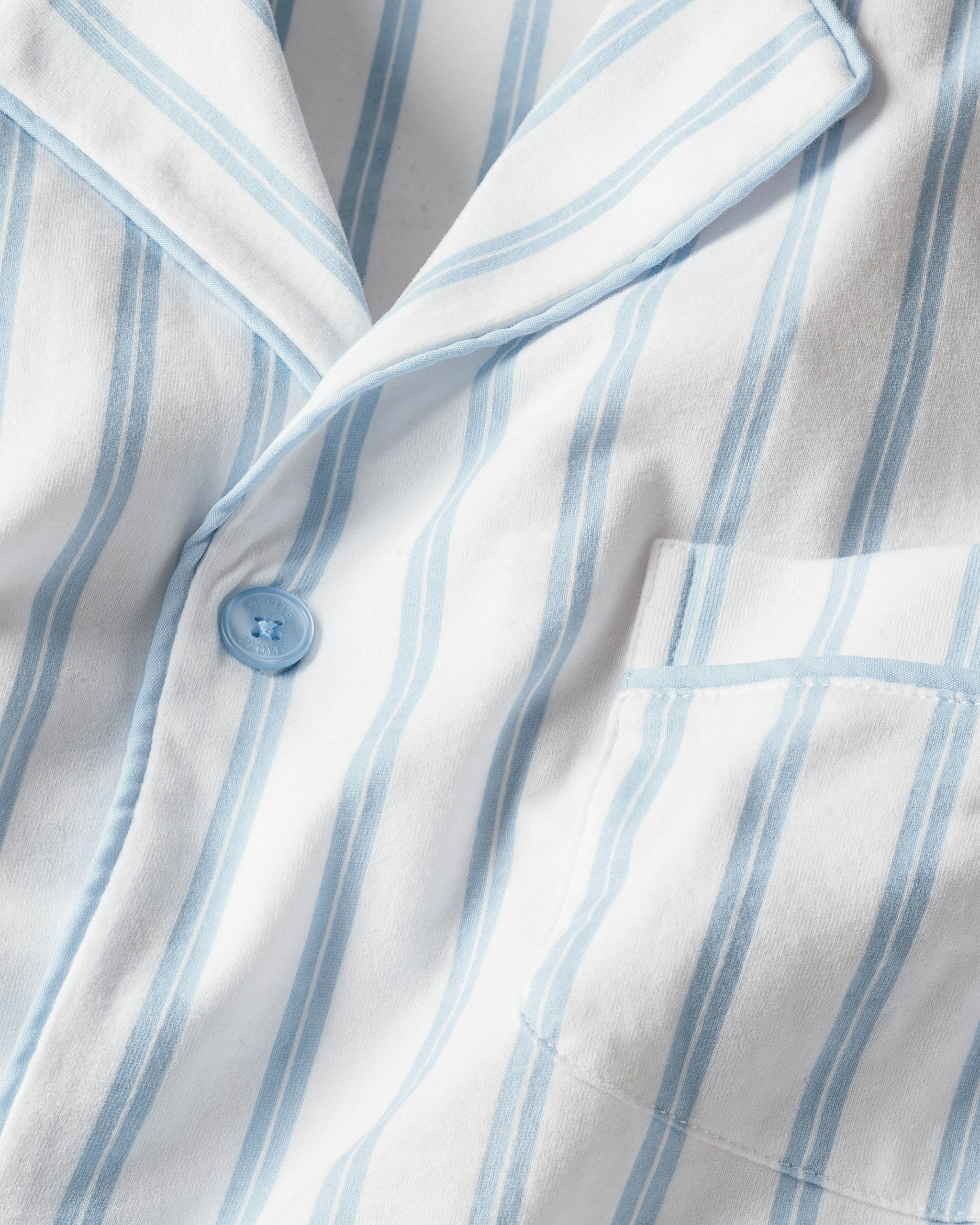 Men's Pima Pajama Set in Periwinkle and White Stripe in Periwinkle and White Stripe#Color_Periwinkle and White Stripe