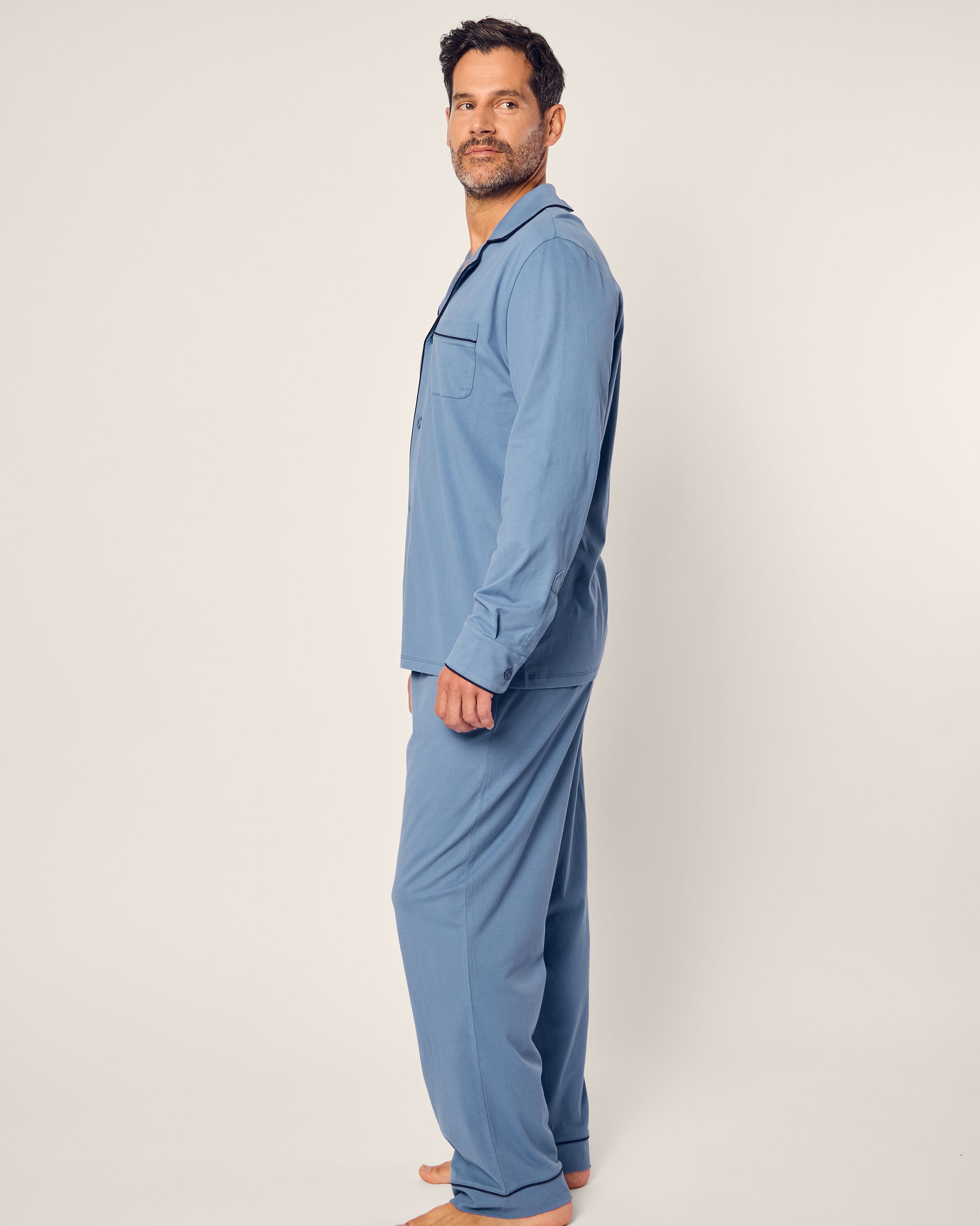 Men's Pima Pajama Set in Navy in Mystique Blue#Color_Mystique Blue