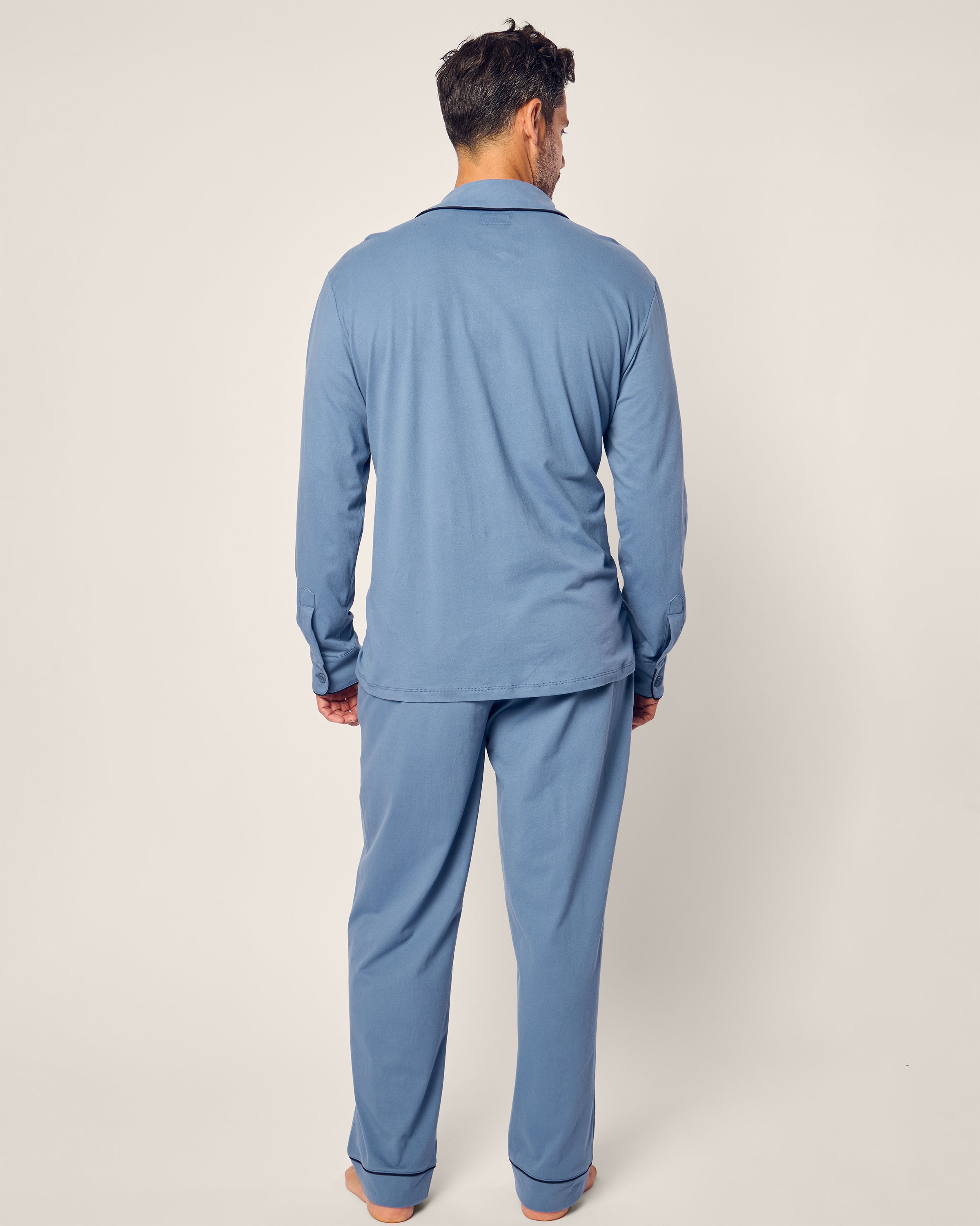 Men's Pima Pajama Set in Navy in Mystique Blue#Color_Mystique Blue