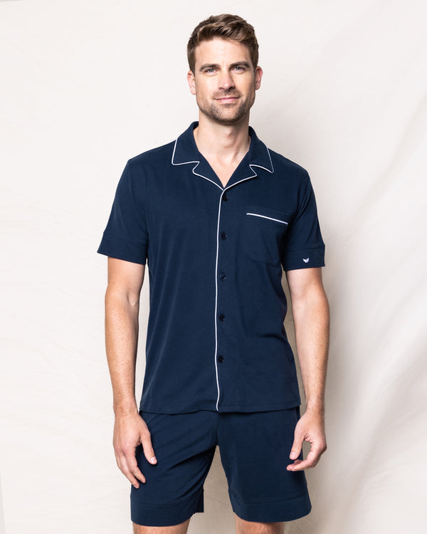 Men's Pima Pajama Short Set in Navy