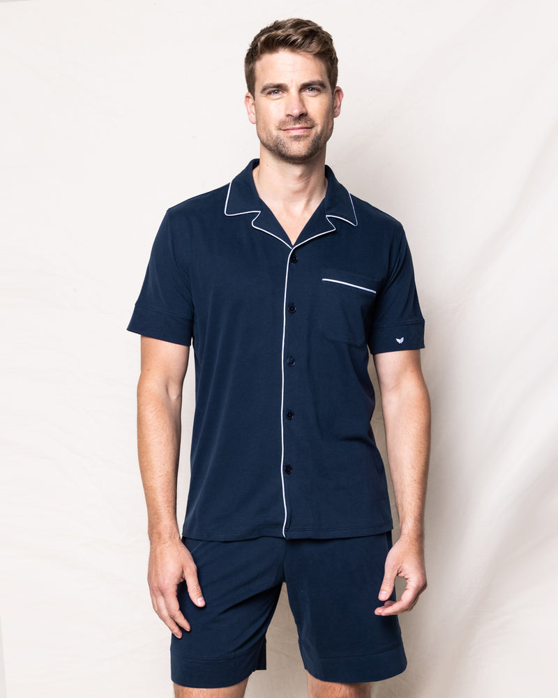 Pima Cotton Men's Navy Short Set
