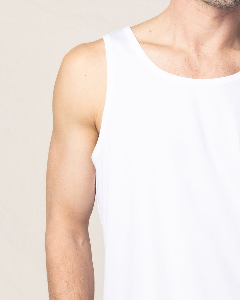 Pima Cotton Men's White Tank Top