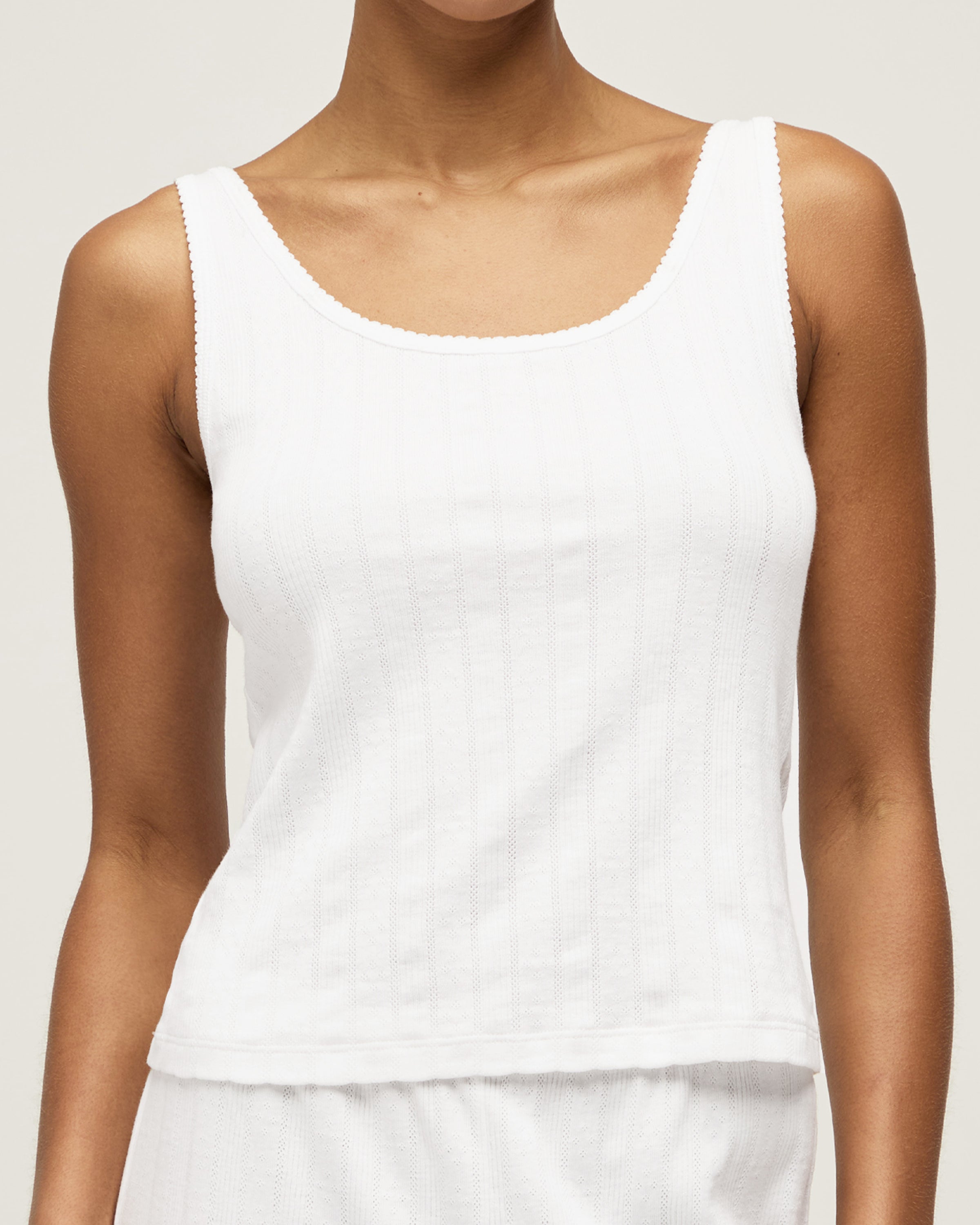 Women's Pointelle Tank in White