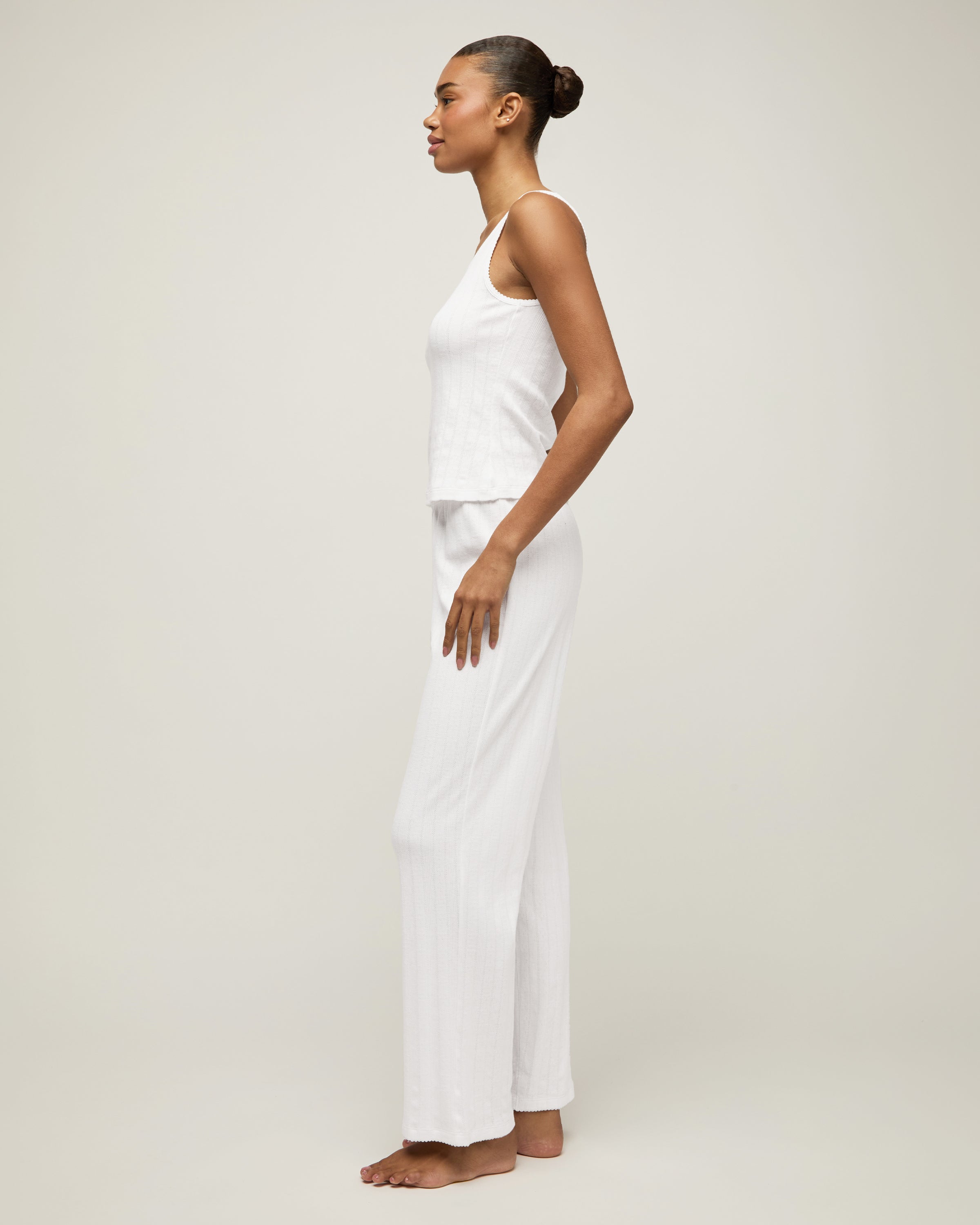 Women's Pointelle Tank in White