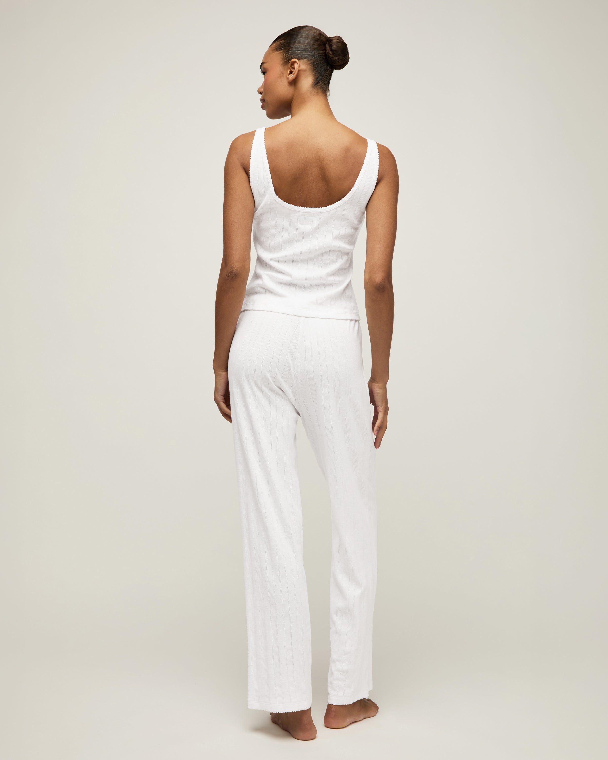 Women's Pointelle Tank in White