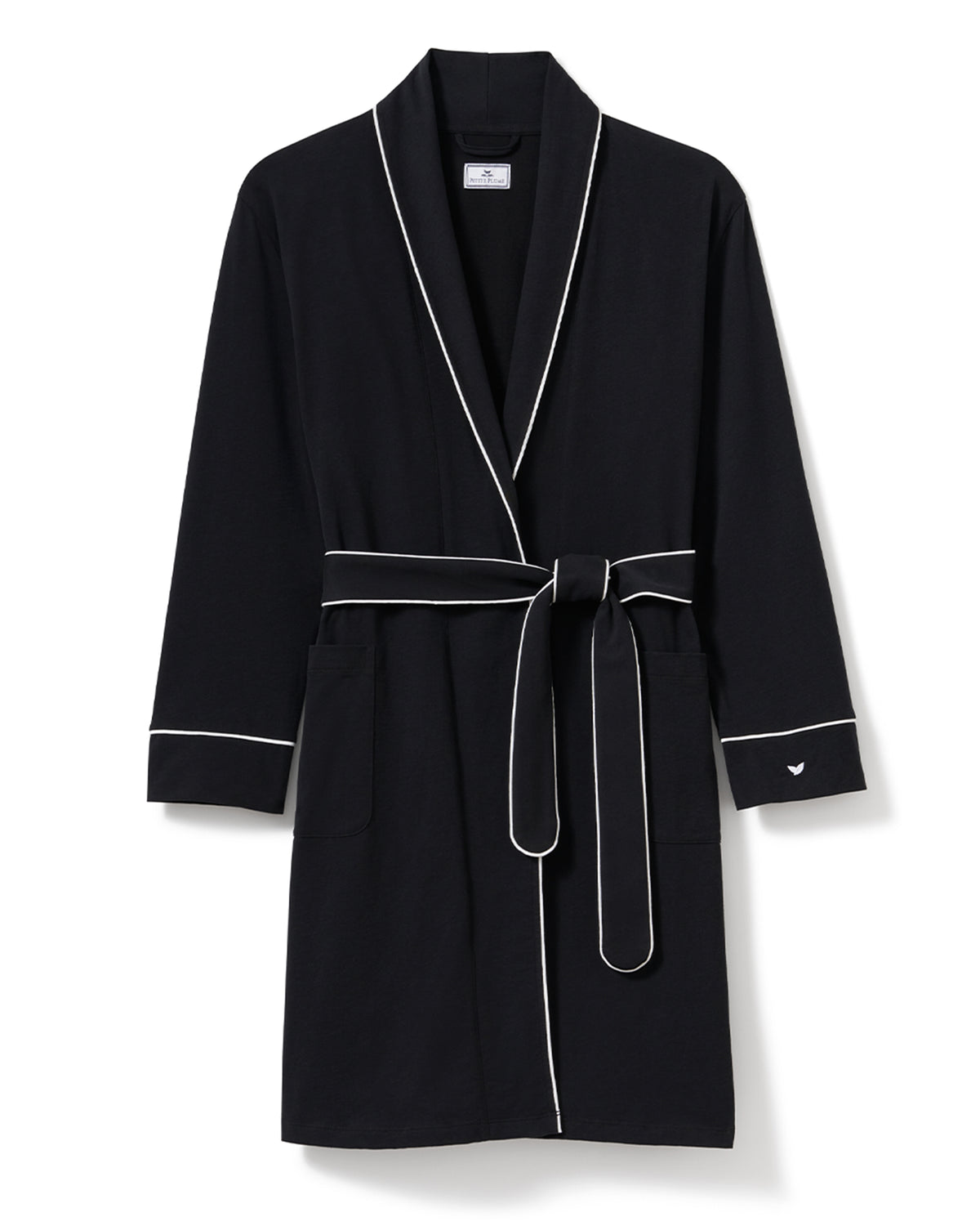 Women's Luxe Pima Cotton Black Robe | Petite Plume
