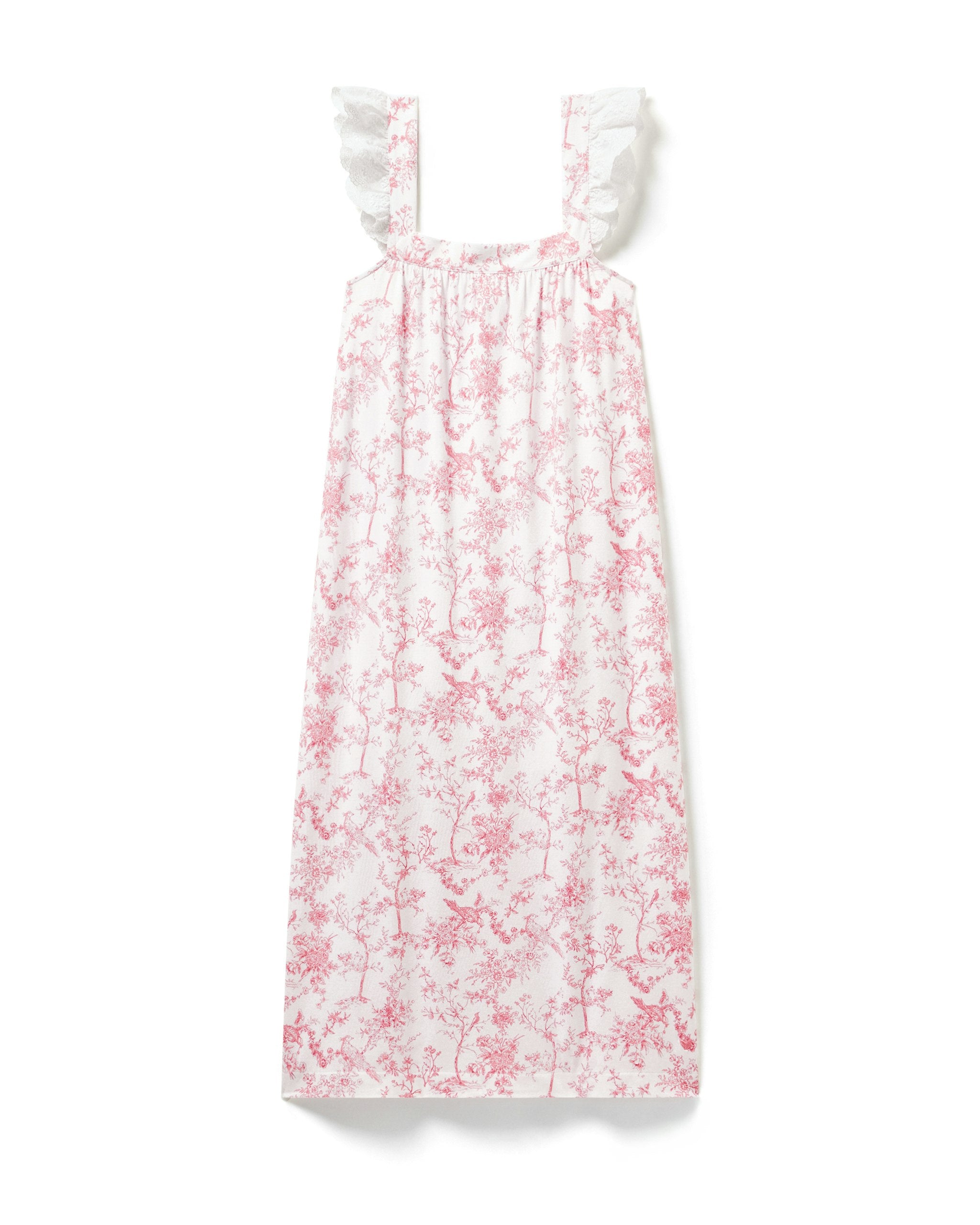 Women's Pima Clara Nightgown in Bristol Bay in Pink Timeless Toile#Color_Pink Timeless Toile