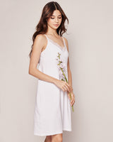 Luxe Pima Cotton White Nightgown with Lace