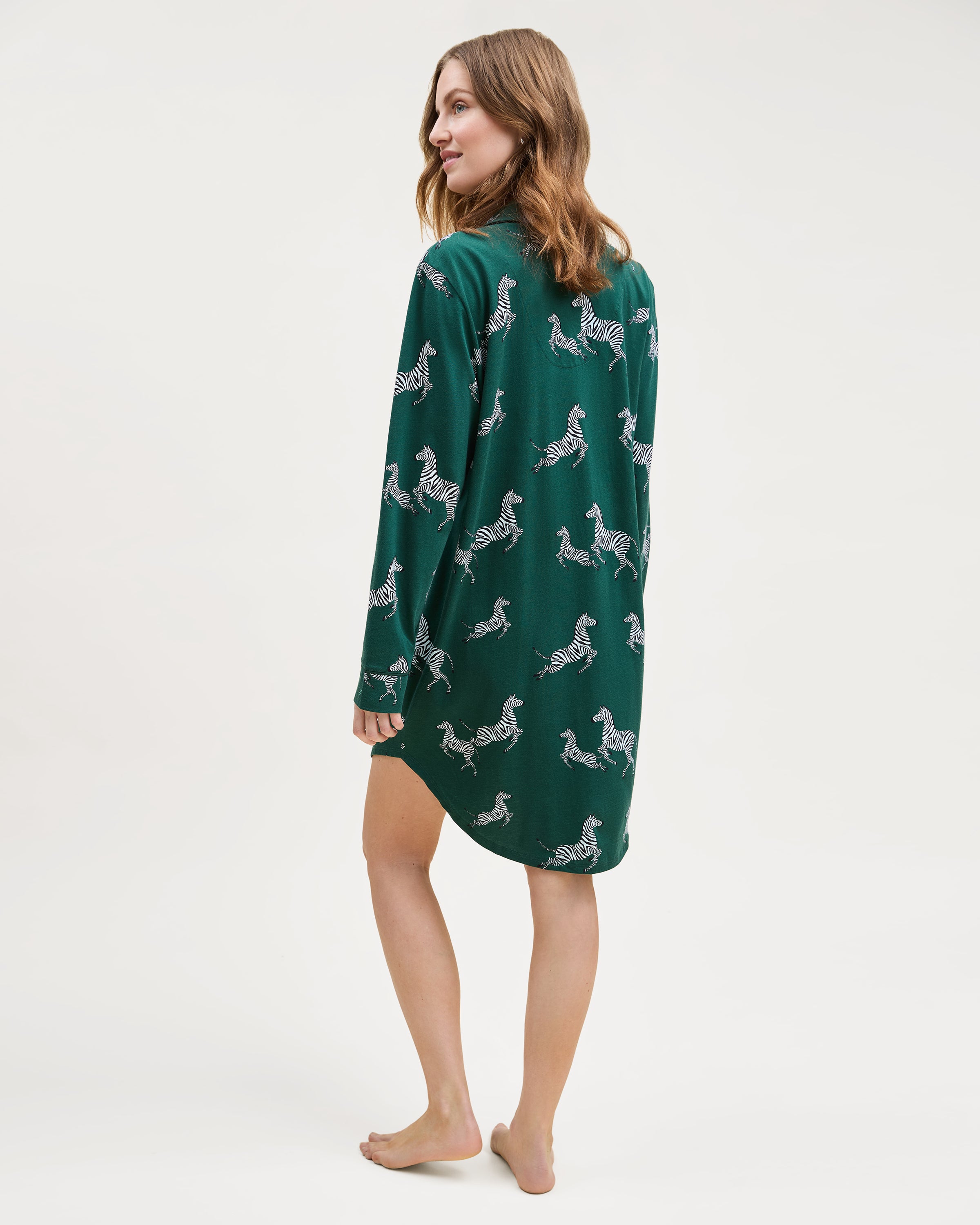 Women's Pima Nightshirt in Zèbre de Forêt