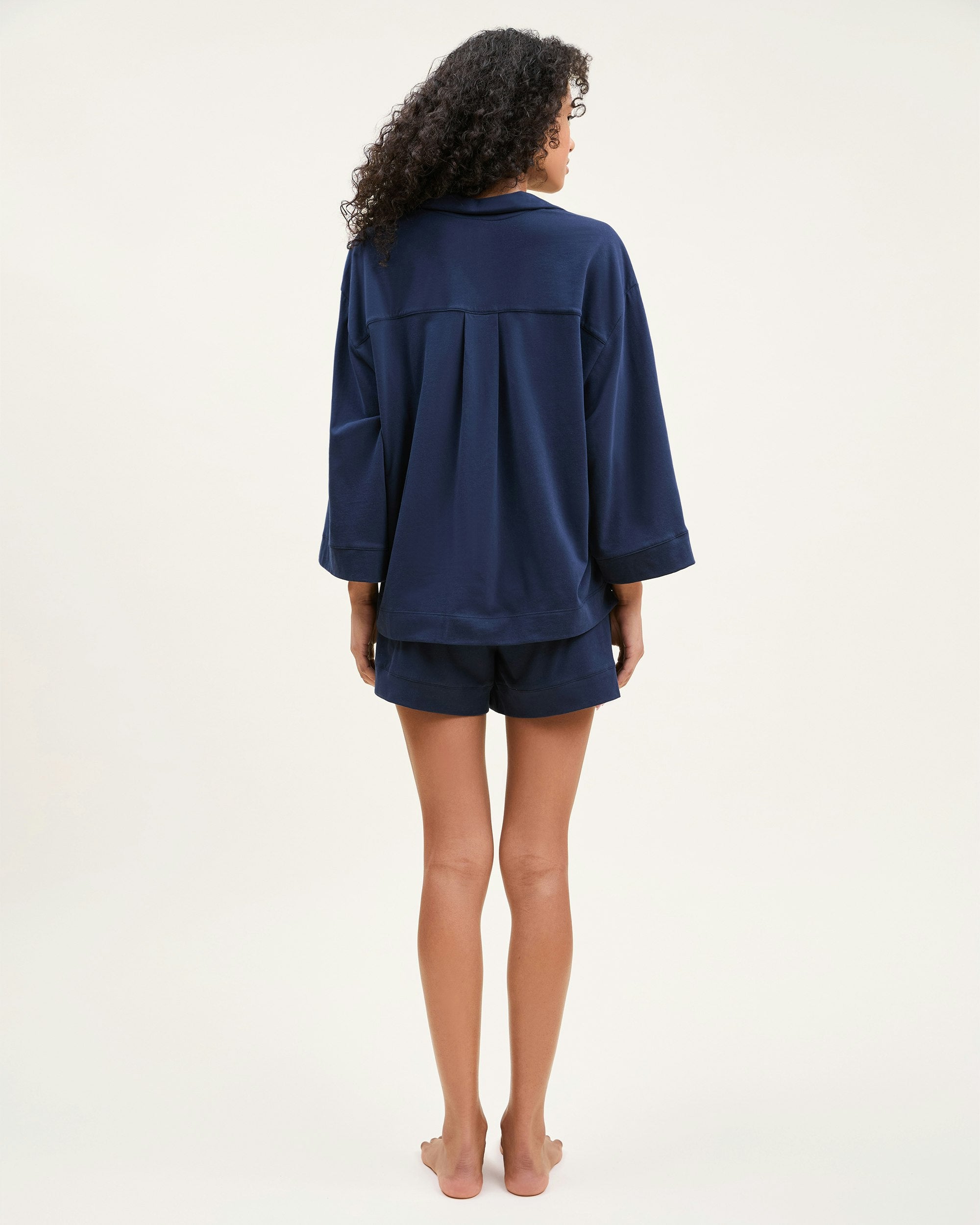 The Olivia Pima Short Set in Navy in Navy#Color_Navy