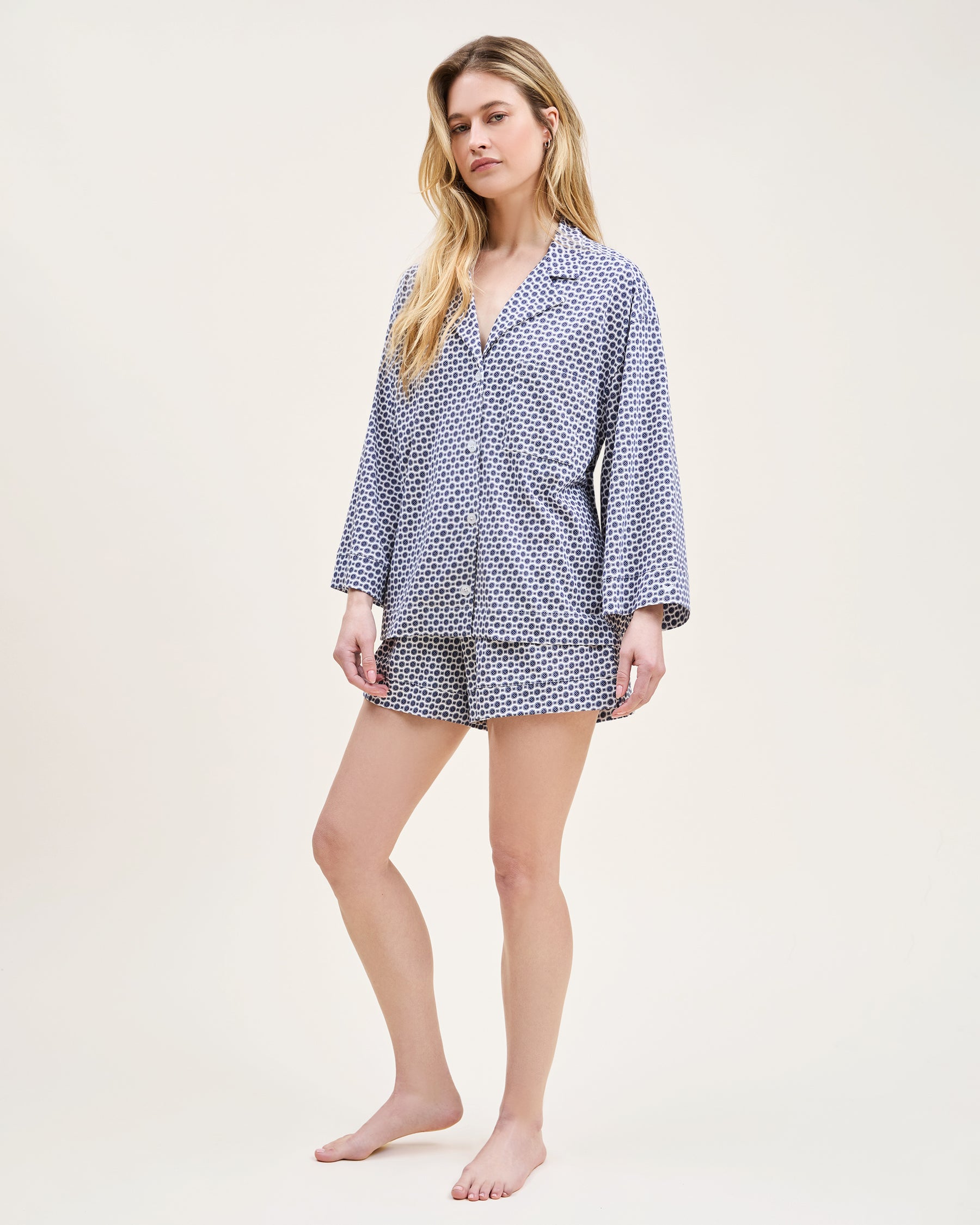 Petite Plume Olivia Pima Short Set in Navy