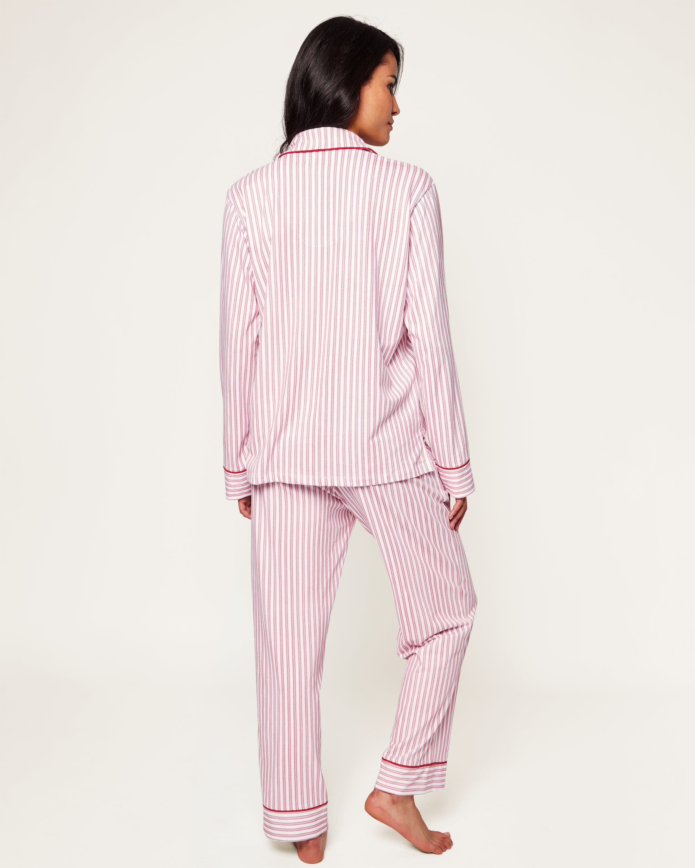 Women's Pima Pajama Set in Antique Red Ticking
