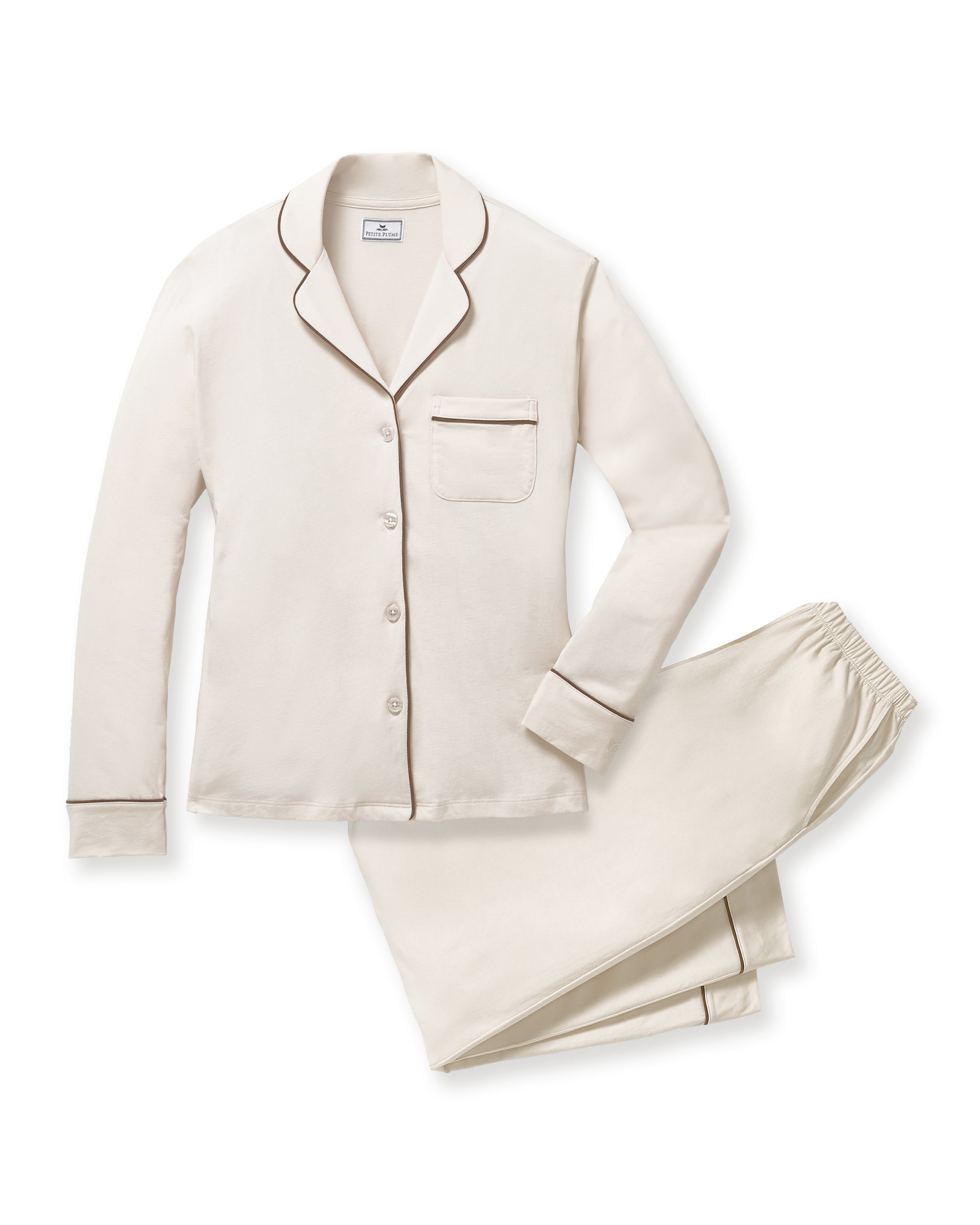 Women's Lightweight Pima Pajama Set in Ivory