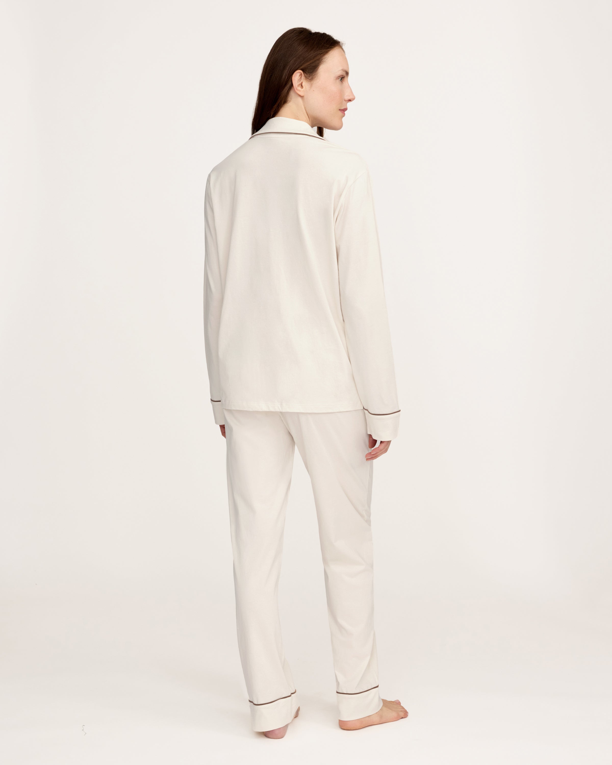 Women's Lightweight Pima Pajama Set in Ivory