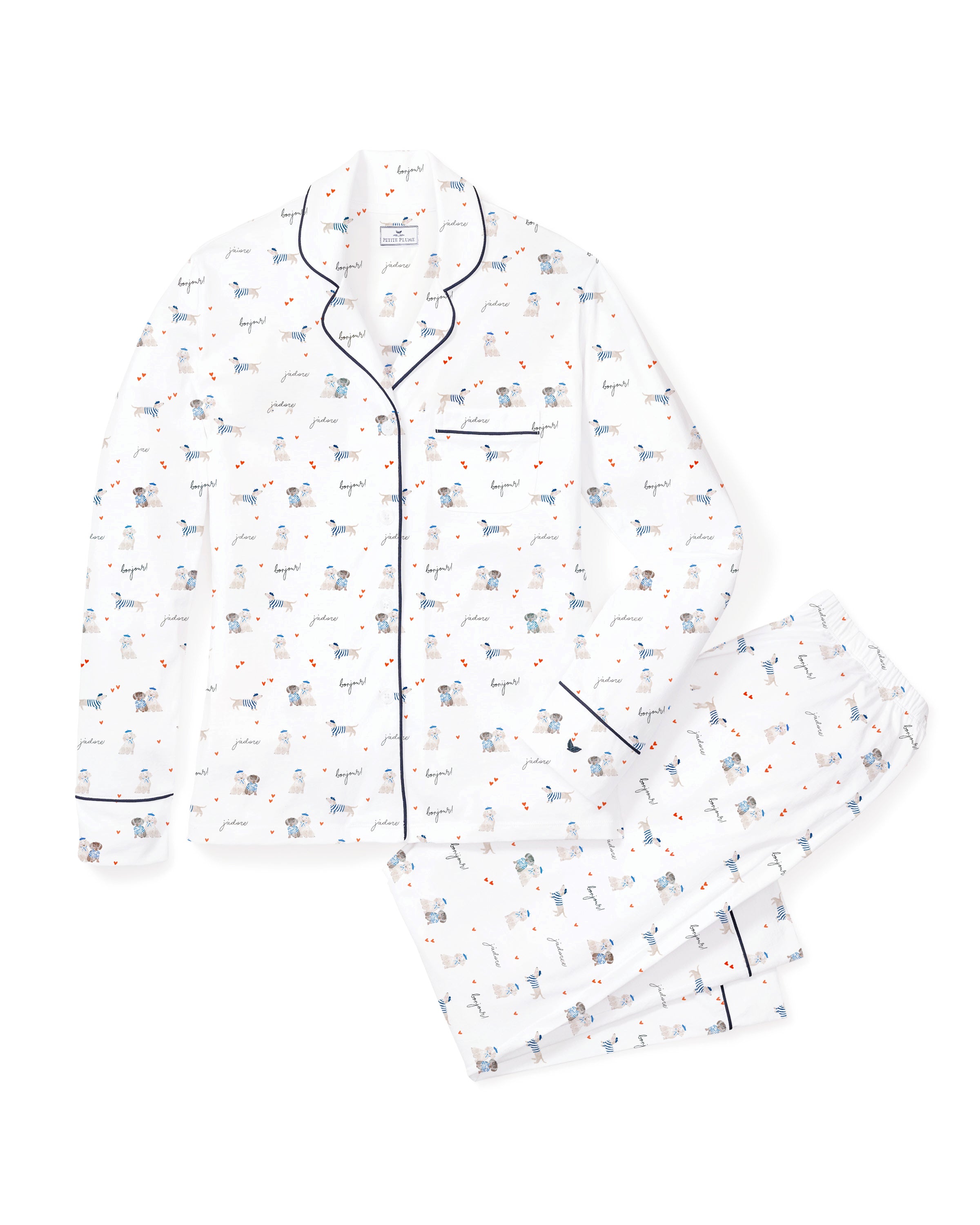 Women's Pima Pajama Set in Le Woof