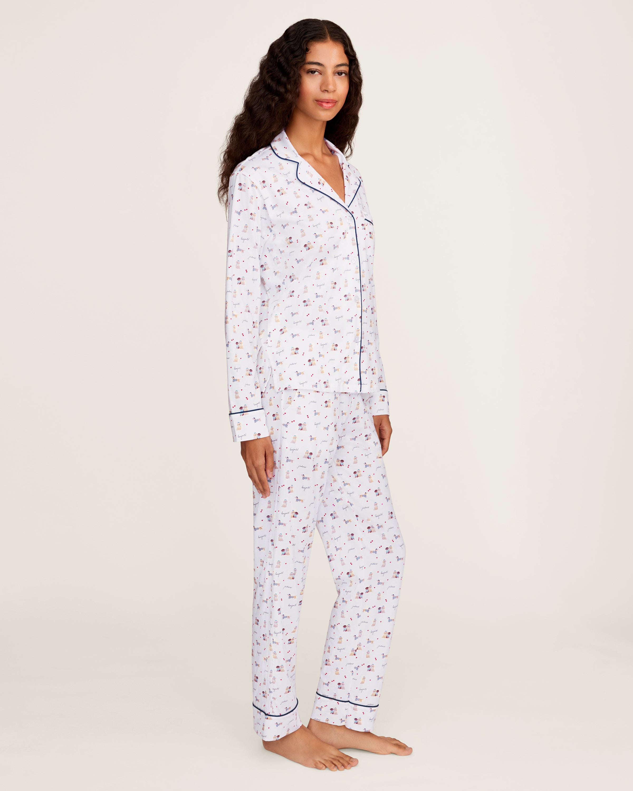 Women's Pima Pajama Set in Le Woof