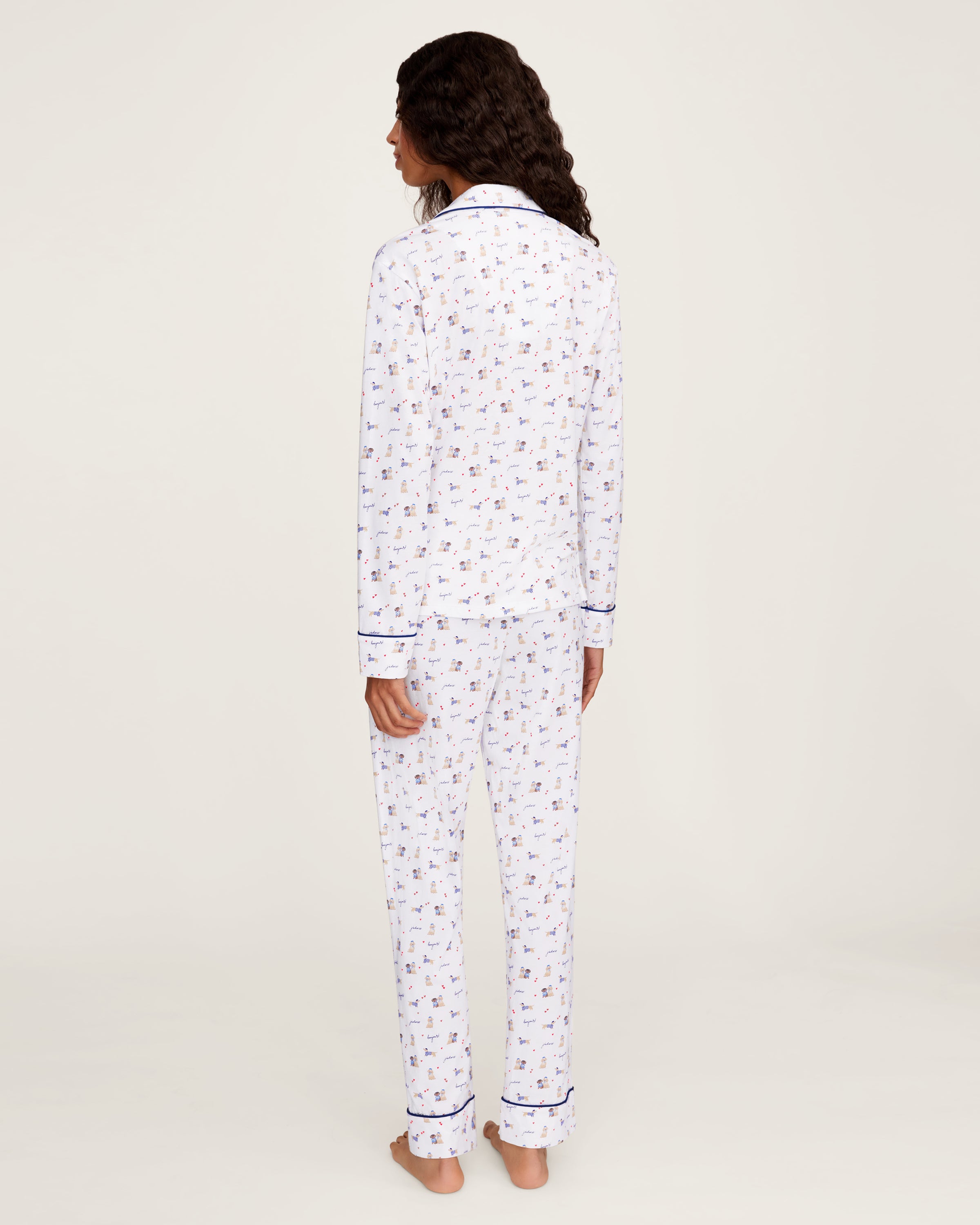 Women's Pima Pajama Set in Le Woof