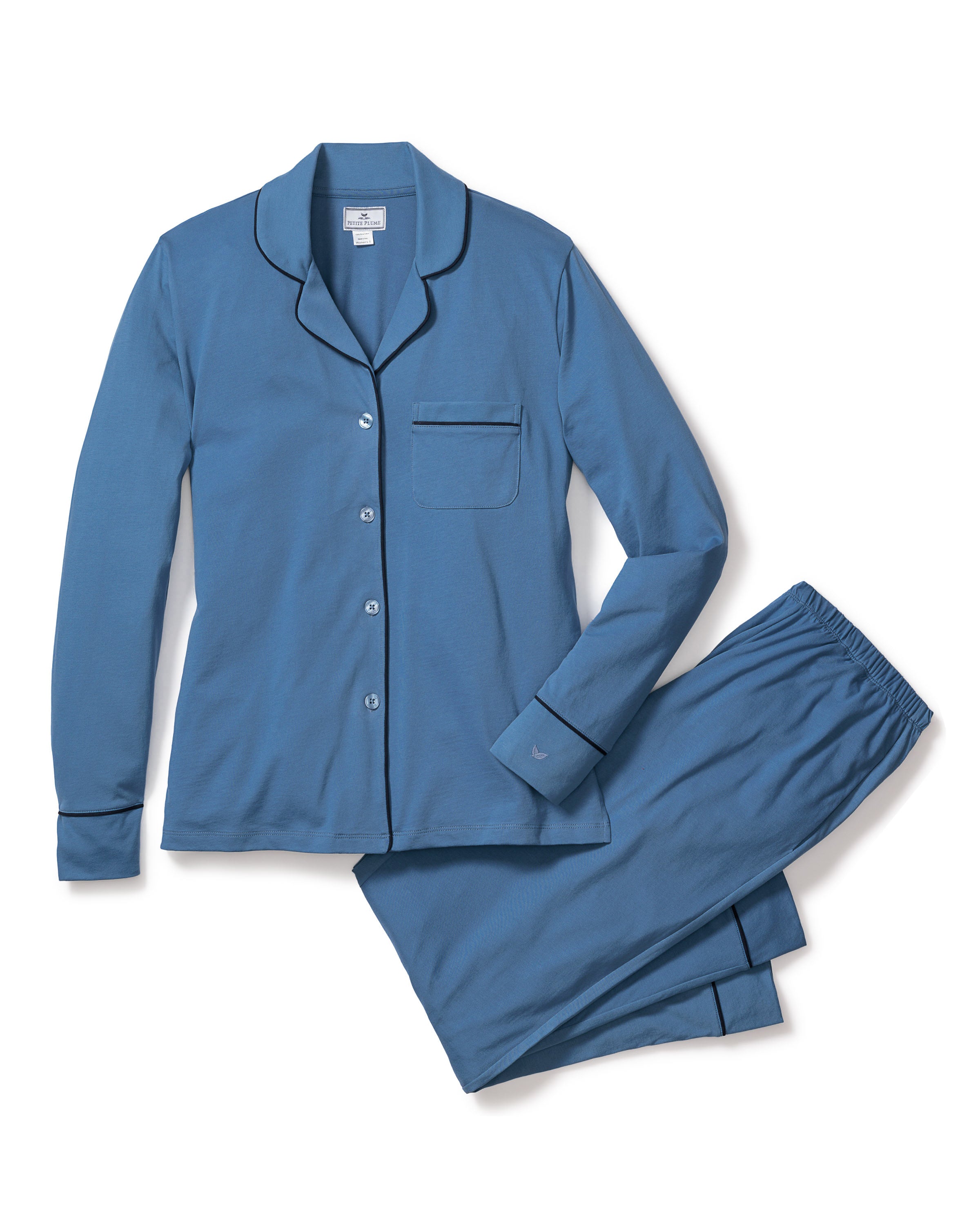 Women's Pima Pajama Set in Mystique Blue
