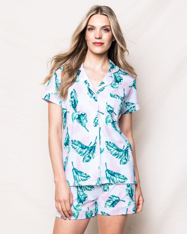 Women's Pima Pajama Short Set in St. Tropez Palms