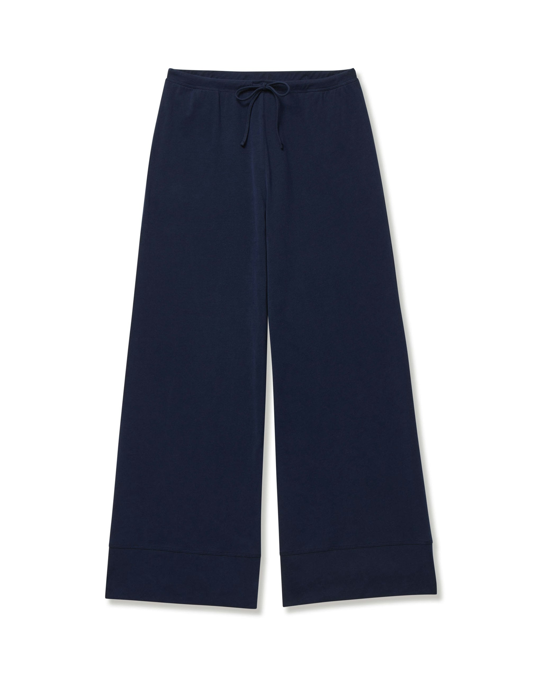 Women's Pima Wide-Leg Lounge Pant in Navy