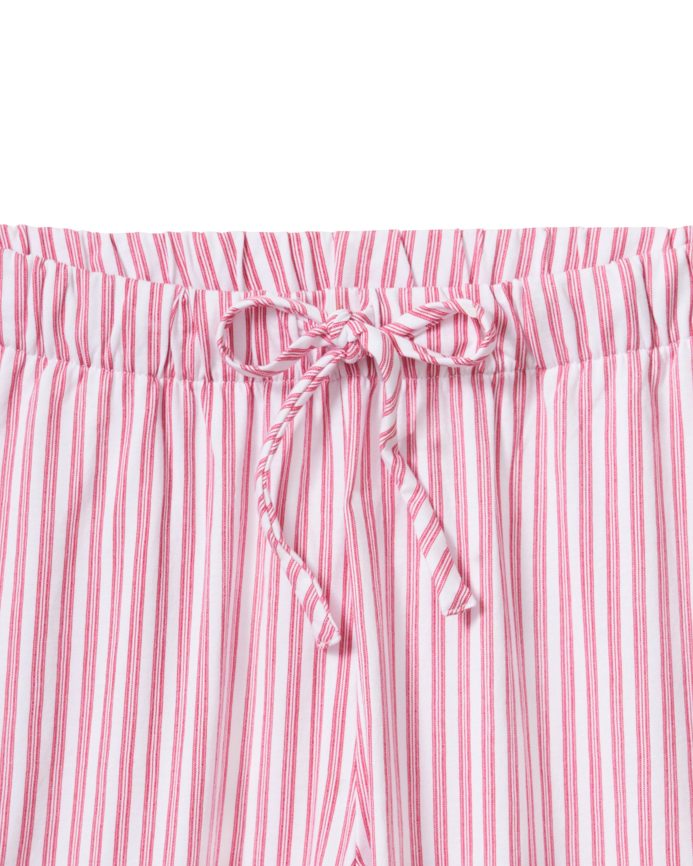 The Olivia Wide Leg Pima Pajama Set in Antique Red Ticking