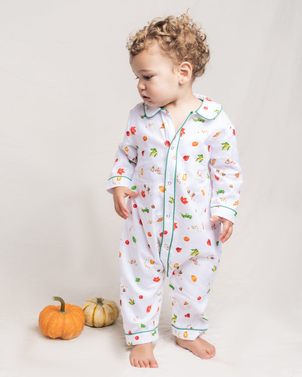 Baby's Twill Cambridge Romper in Shades of Autumn