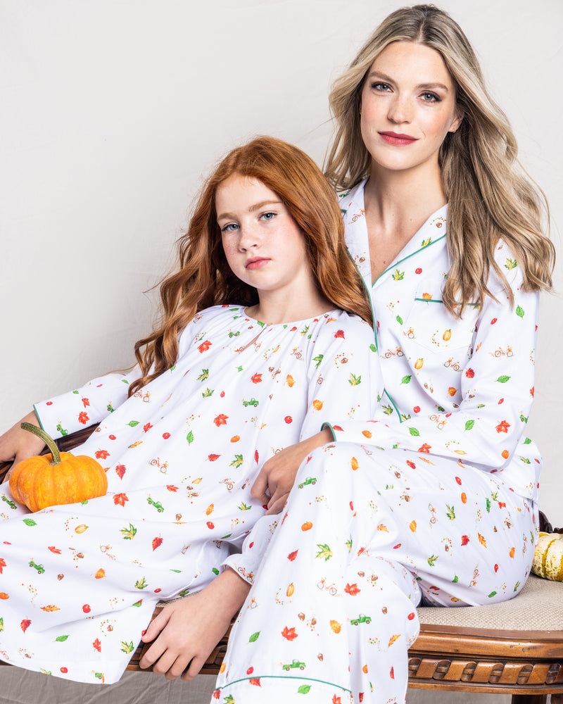 Women's Twill Pajama Set in Shades of Autumn