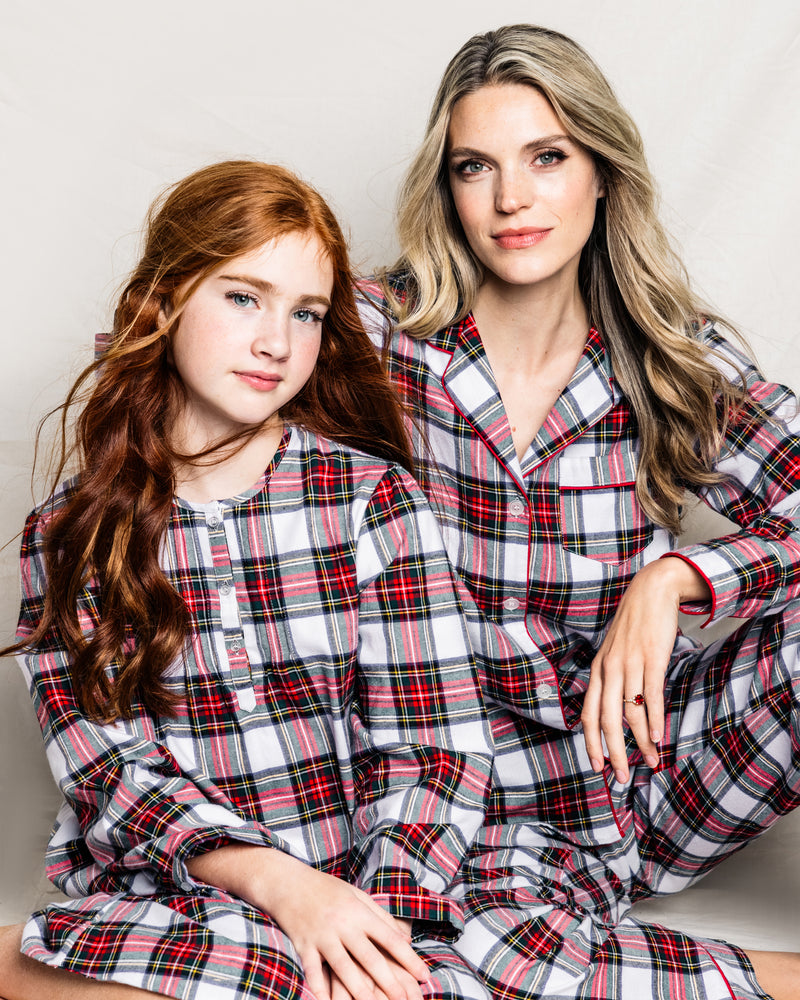 Women's Brushed Cotton Pajama Set in Balmoral Tartan