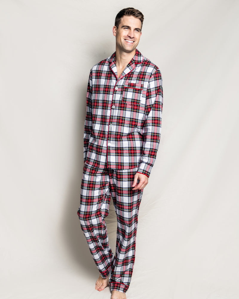 Men's Brushed Cotton Pajama Set in Balmoral Tartan