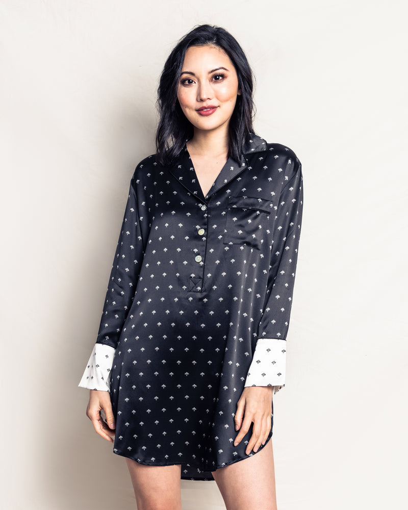 Womens silk nightshirts cheap