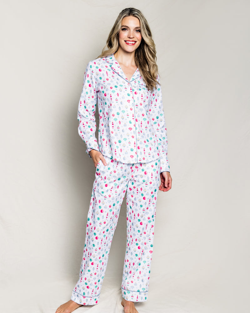 Women's Twill Pajama Set in Vintage Ornaments