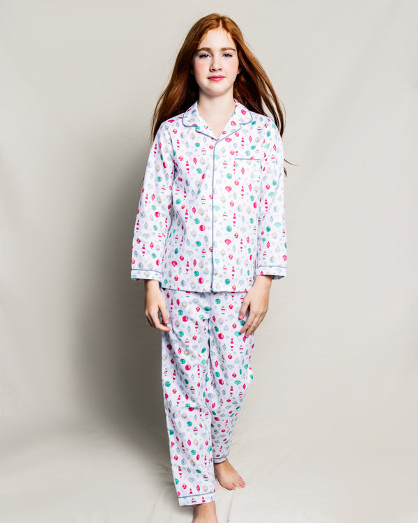 Kid's Twill Pajama Set in Vintage Ornaments