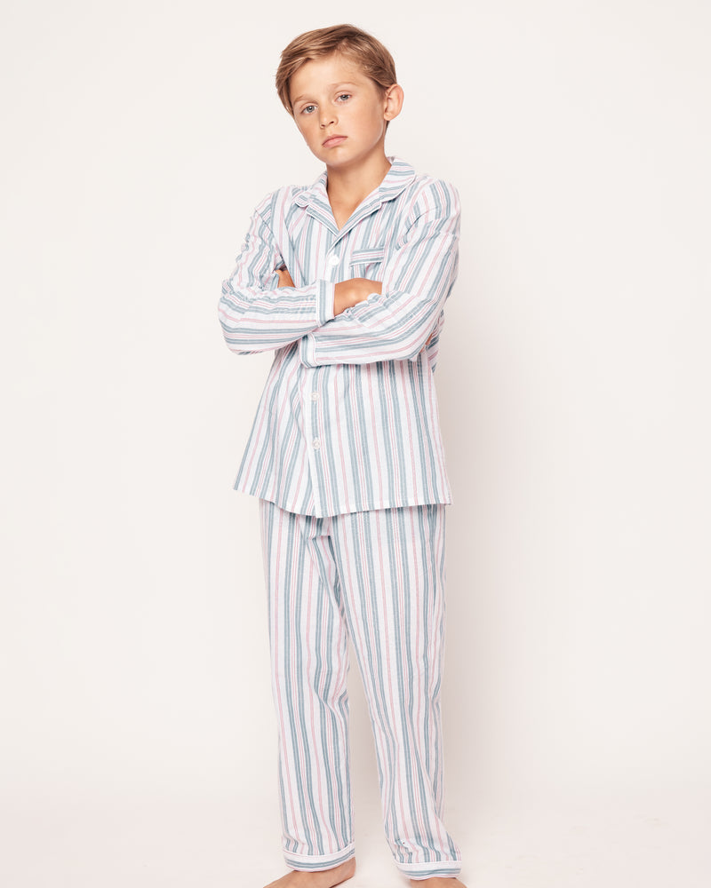 Kid's Twill Pajama Set in Vintage French Stripes
