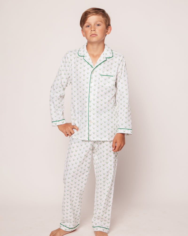 Kid's Twill Pajama Set in Match Point