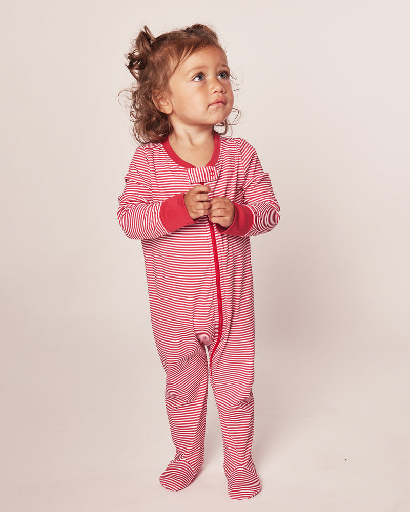 100% Pima Cotton Red Stripe Romper