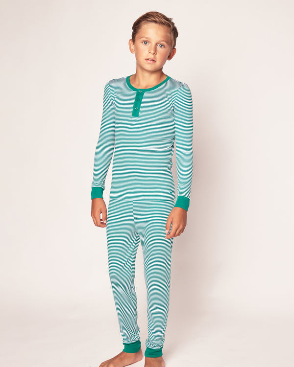 100% Pima Cotton Green Stripe Pajama