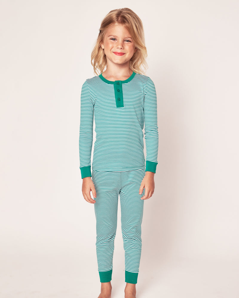 100% Pima Cotton Green Stripe Pajama