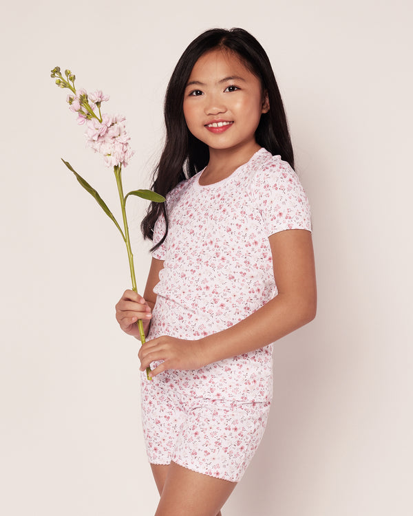 Kid's Pima Snug Fit Pajama Short Set in Dorset Floral