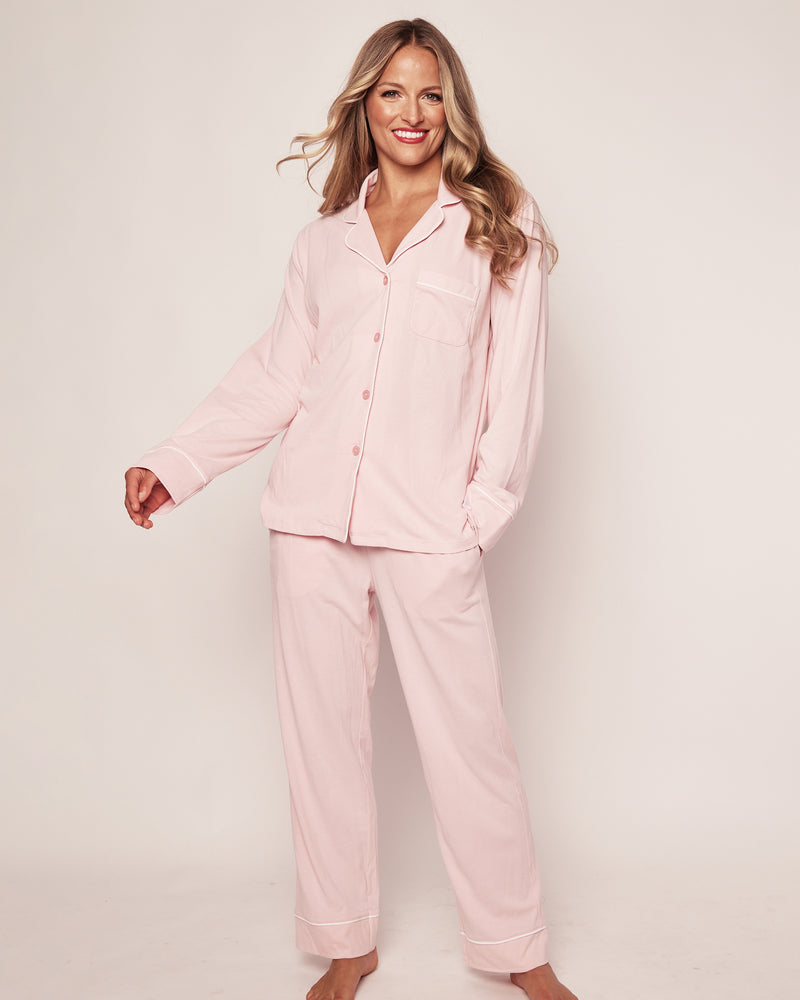Women's Luxe Pima Pink Pajama Set | Petite Plume