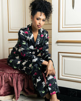 100% Mulberry Silk Women's 5th Avenue Swans Pajama