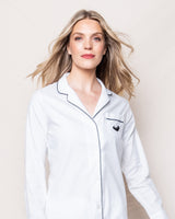 Halloween Limited Edition - Women's White Pajama Sets with Bat Embroidery