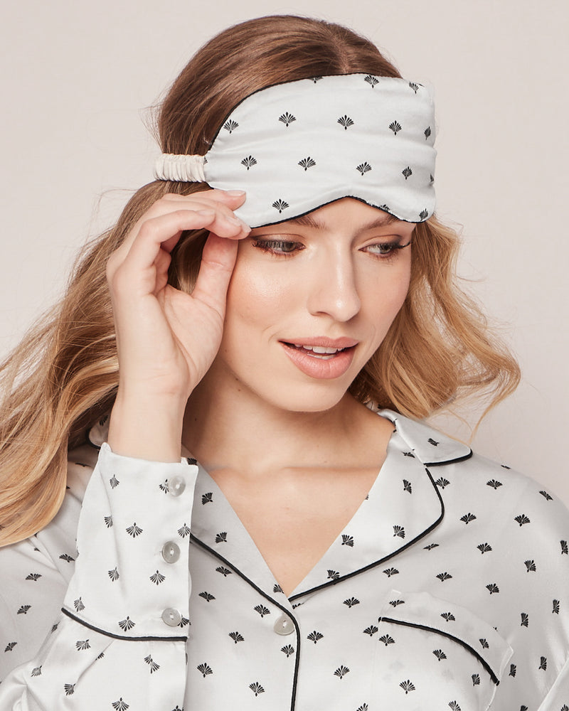 100% Mulberry Silk Art Nouveau White Sleep Mask