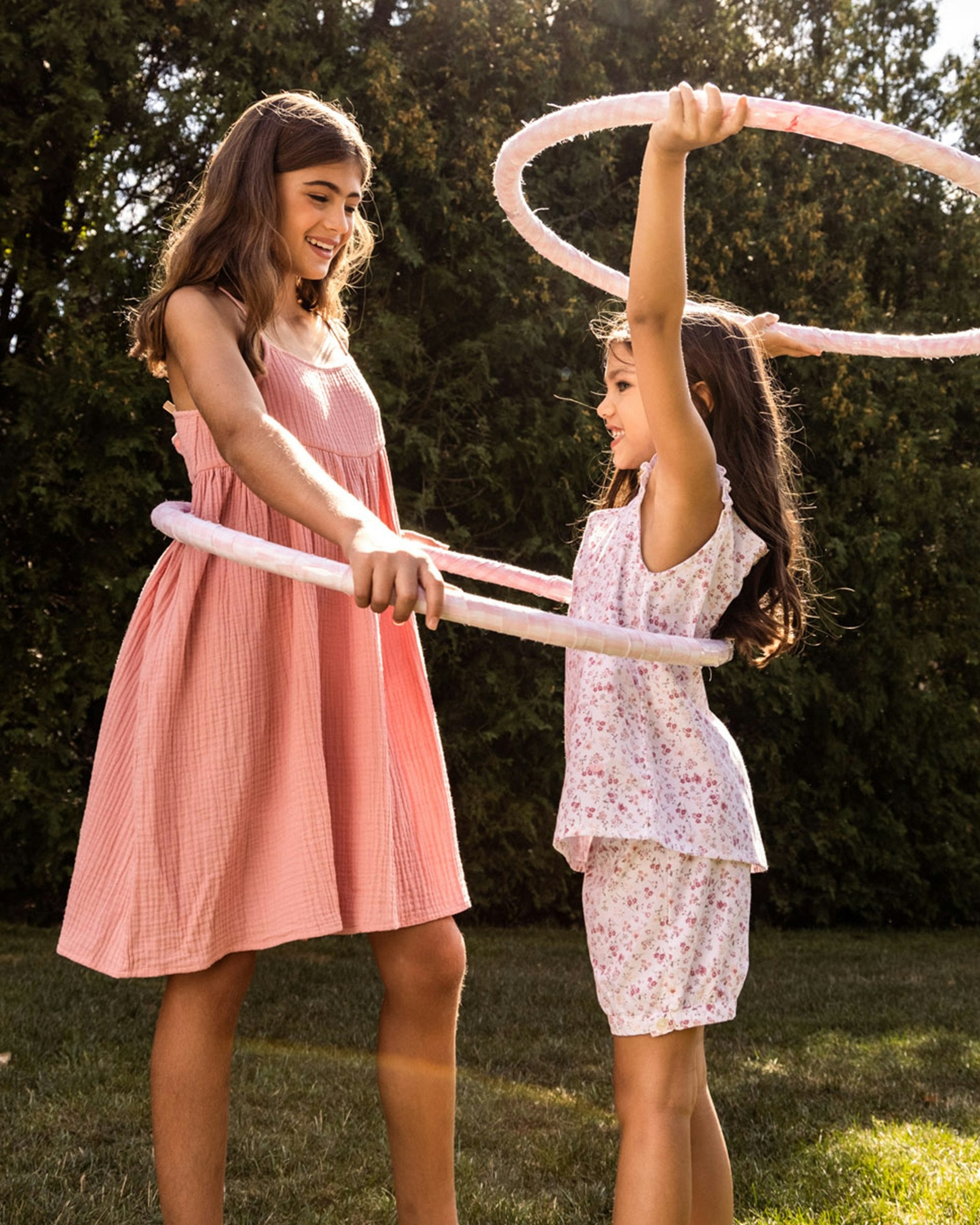 Girl's Twill Amelie Short Set in Timeless Toile in Dorset Floral#Color_Dorset Floral