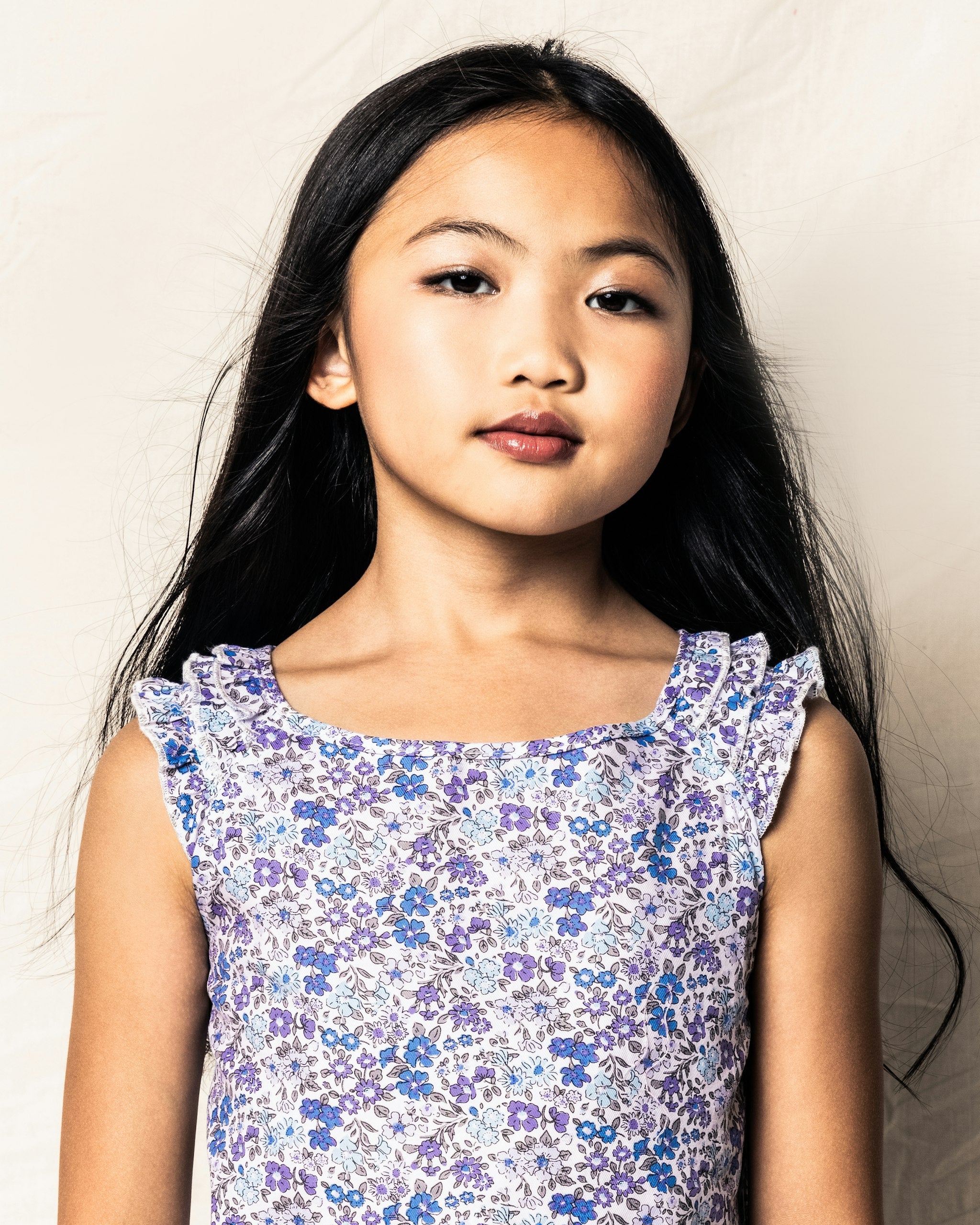 Girl's Twill Amelie Short Set in Timeless Toile in Fleur D'Azur#Color_Fleur D'Azur