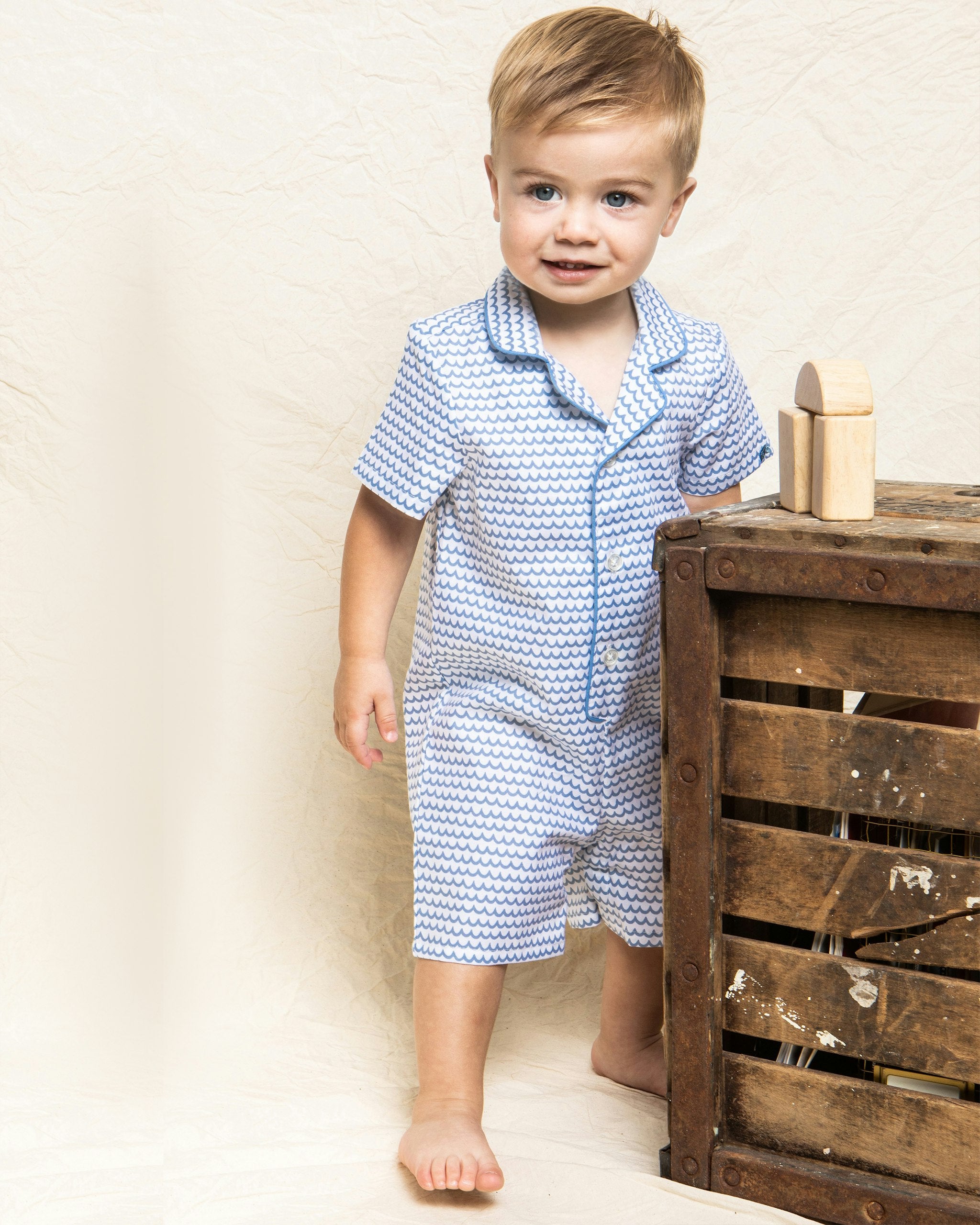 Baby's Twill Summer Romper in La Mer in La Mer#Color_La Mer