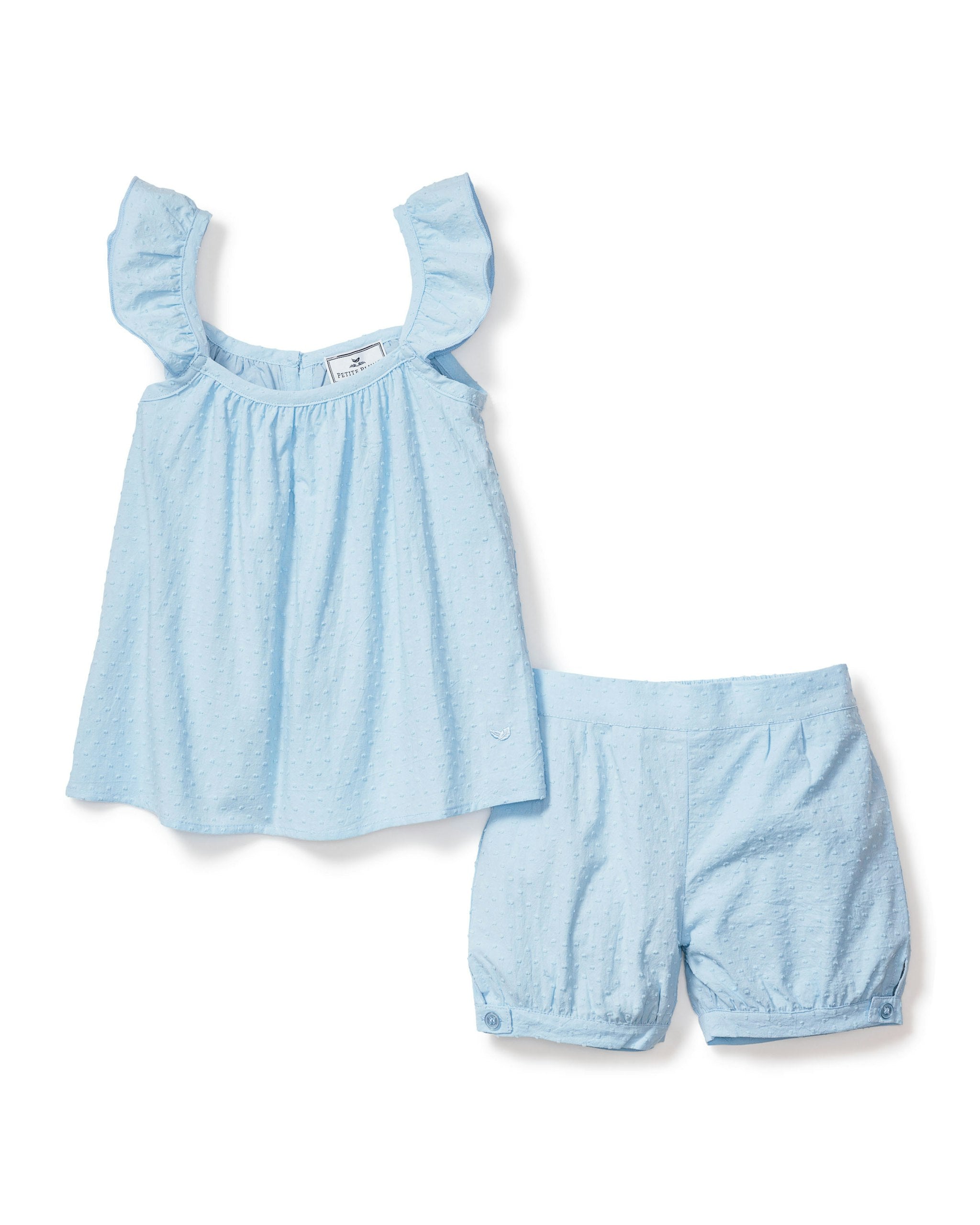 Girls Blue Swiss Dots Short Set test in Blue Swiss Dots#Color_Blue Swiss Dots