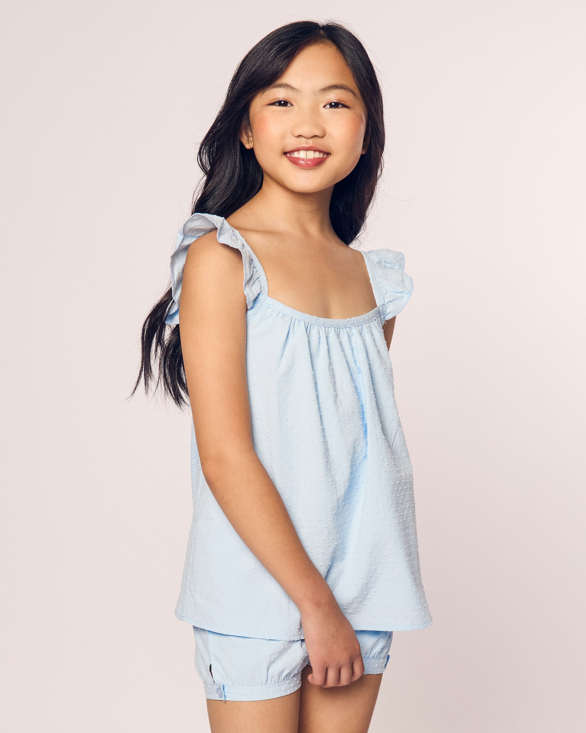 Girls Blue Swiss Dots Short Set test in Blue Swiss Dots#Color_Blue Swiss Dots